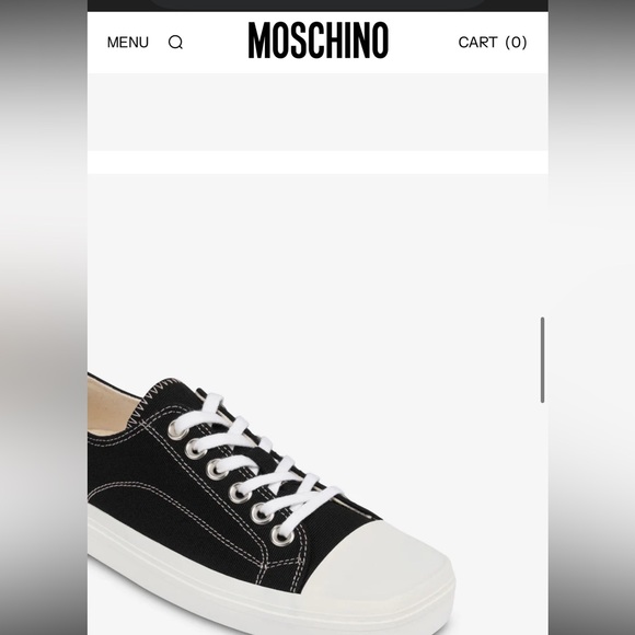 Moschino Shoes - Moschino Black and White Low-Top Canvas Sneakers